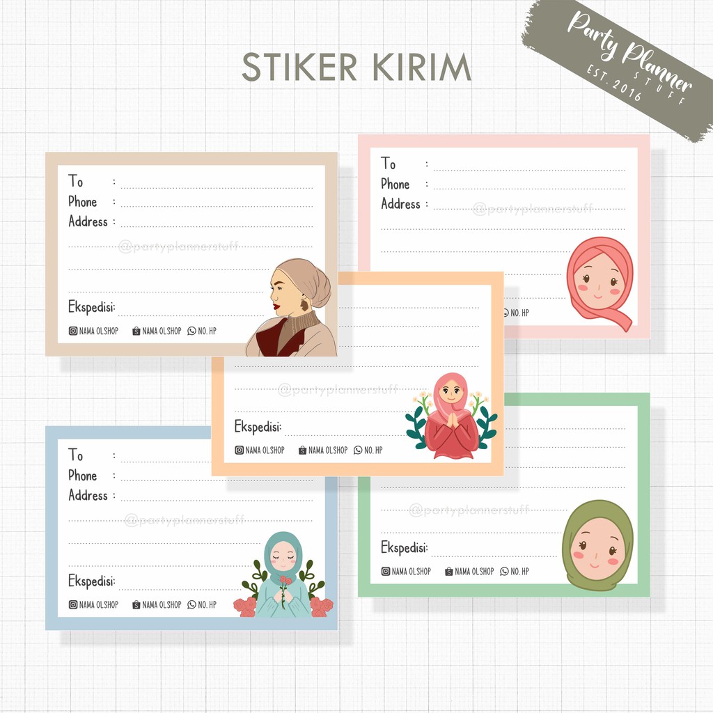 

Stiker kirim stiker alamat label kirim label pengiriman label alamat murah cantik hijab custom murah