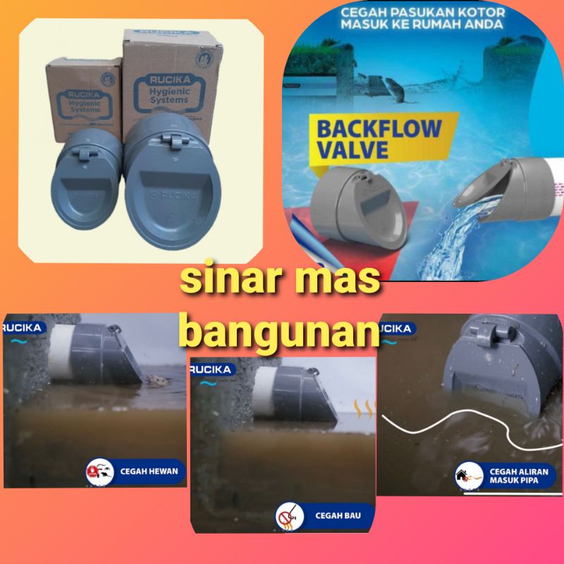 Back flow valve rucika 3' dan 4' ,fiting katup satu arah rucika,backflow valve,tutup pembuangan air 