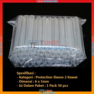1 Pack 50 pcs Protection Sleeve Besar 2 Kawat Dropcore Fiber Optik