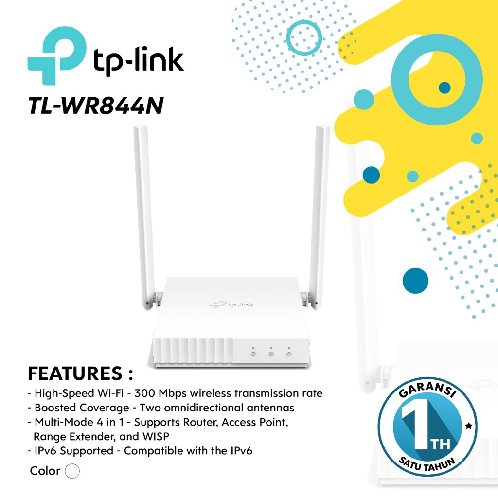 TL-WR844N 300 Mbps Multi-Mode Wi-Fi Router Original - Garansi 1 Tahun