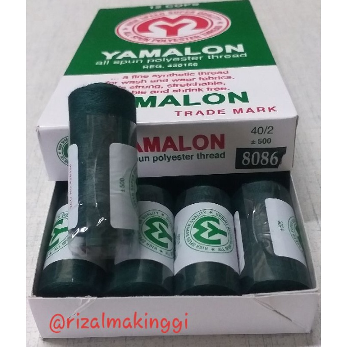 benang jahit yamalon hijau tua (8086) 500 yards
