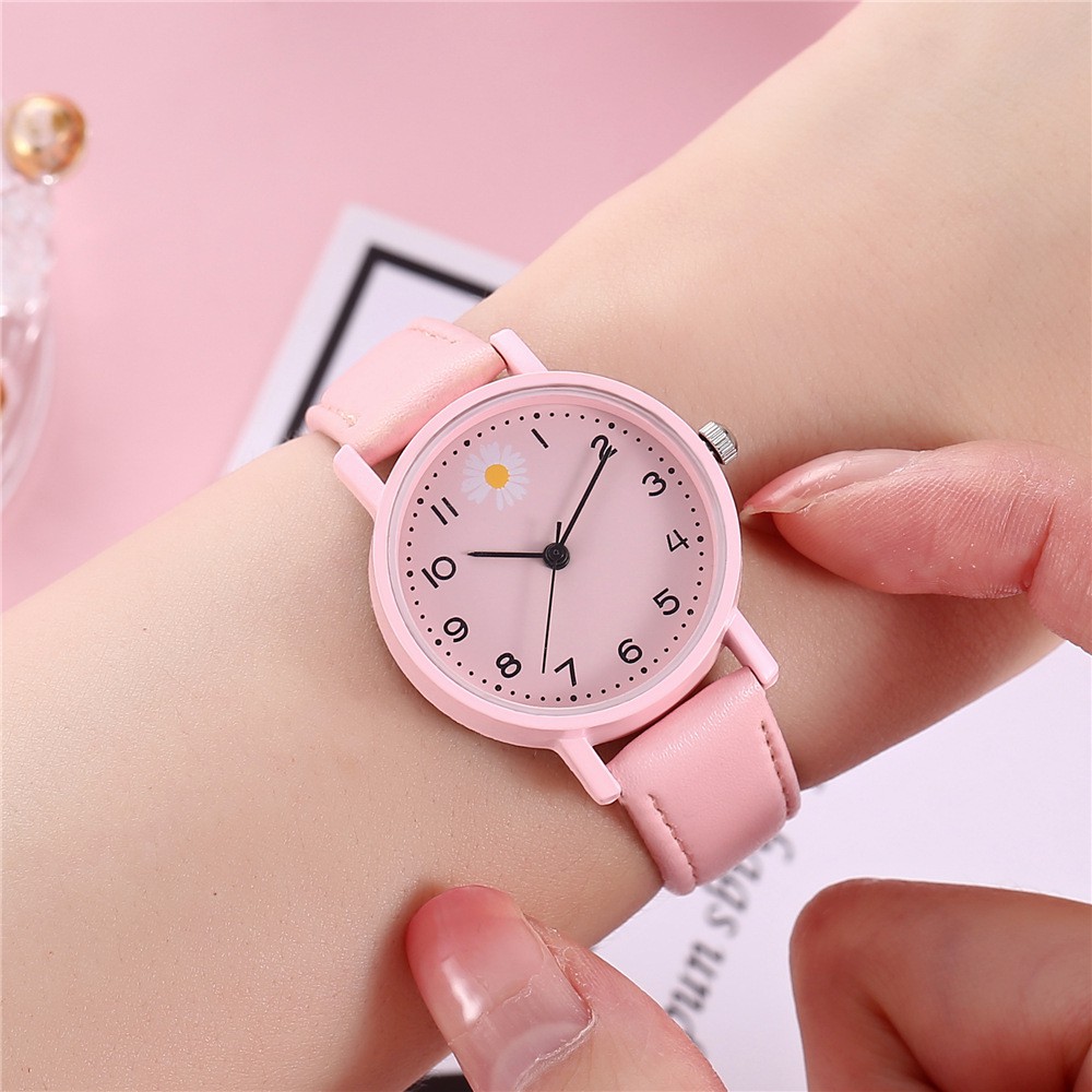 Jam Tangan Wanita Bunga Daisy Analog Quartz Korean Watch Analog Fashion Wanita