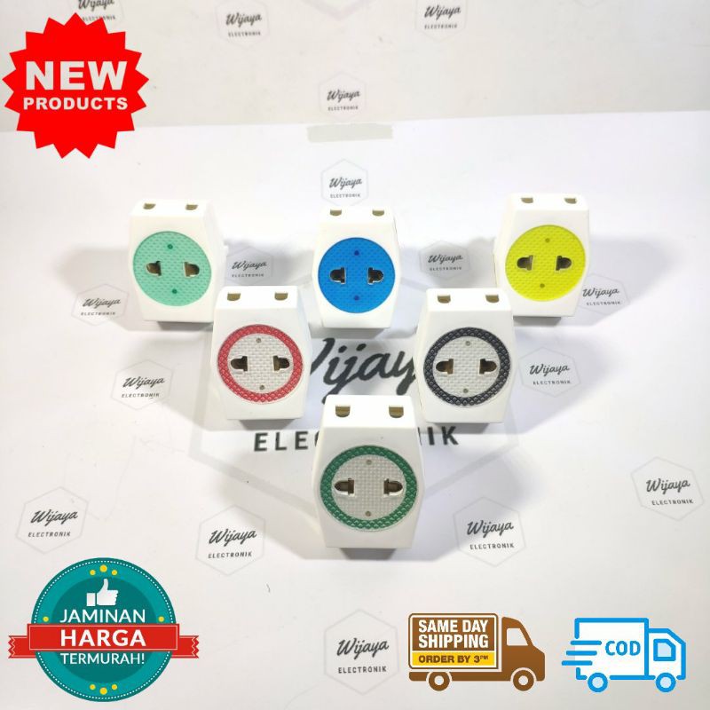Steker T Stop Kontak 3 Cabang Tusuk Kontak T-Multy