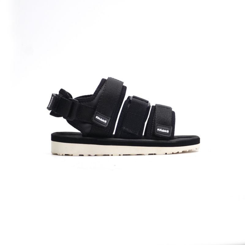 KHANS - Sandal Gunung Anak casual laki laki perempuan  - Rich White Black original