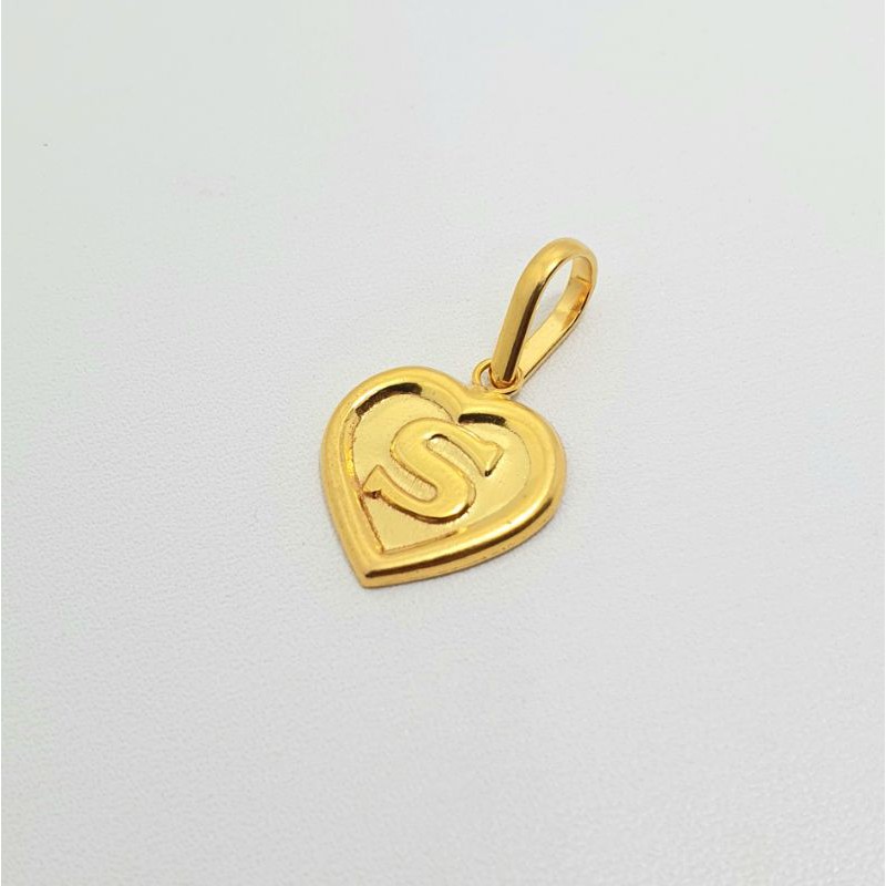 Liontin Emas Muda Love Huruf S 1 Gram