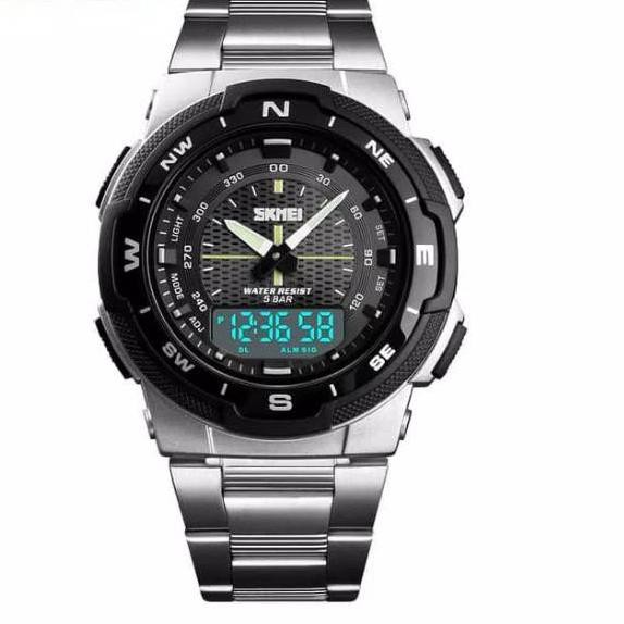 Jam skmei 1370 silver original  bergaransi free carton box SKMEI