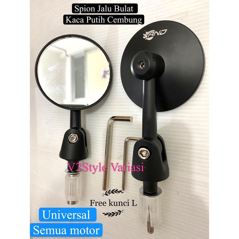 SPION JALU BULAT LIPAT CNC TEKUK Kaca Putih Cembung Scoopy Fino MIO BEAT VARIO AEROX XEON LEXI XRIDE