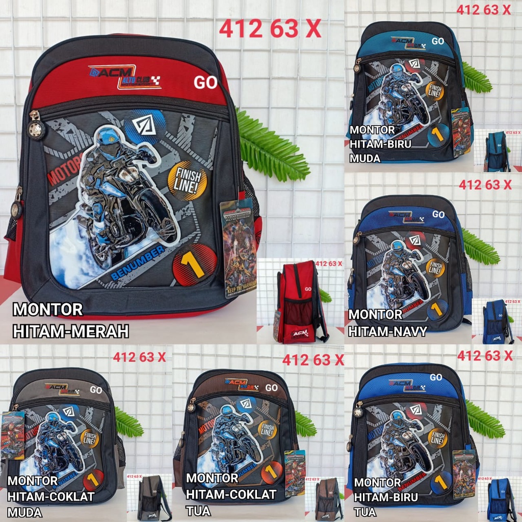 gos TAS RANSEL ALTO ANAK Karakter MOTORCYCLE Tas Sekolah Anak Laki Laki