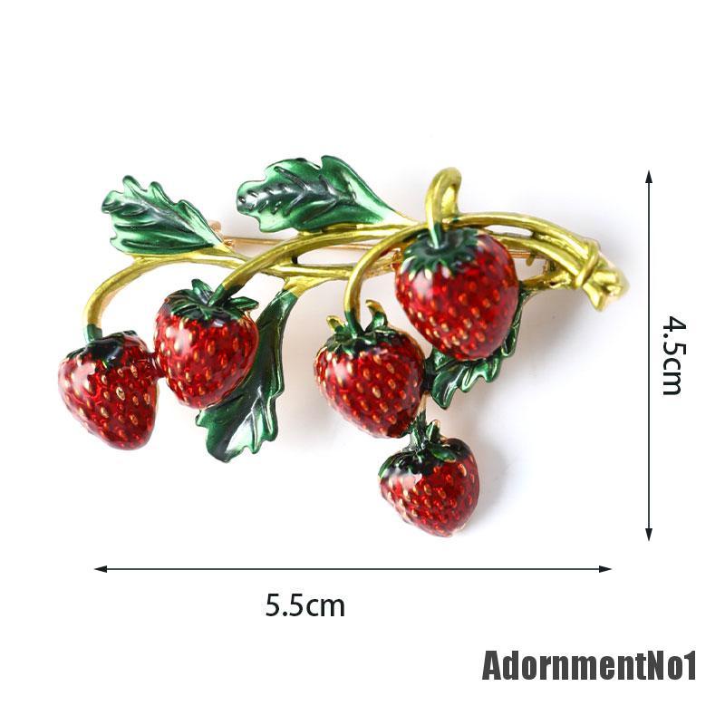 (Adornmentno1) Bros Pin Bentuk Strawberry Merah Untuk Wanita