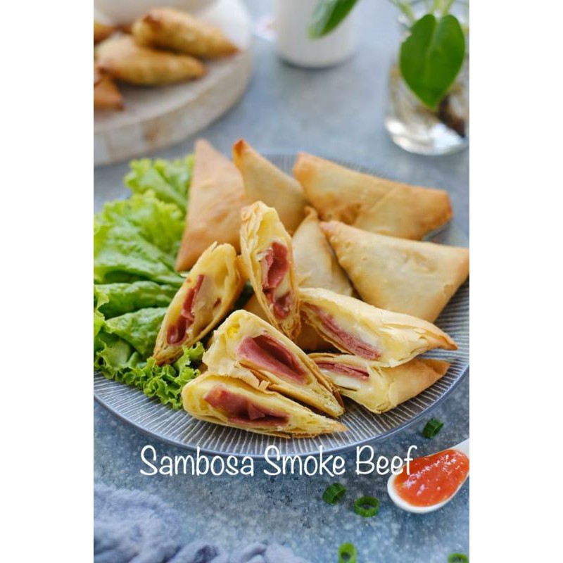 

FROZEN SAMBOSA/SAMOSA SMOKED BEEF ISI 10/PACK