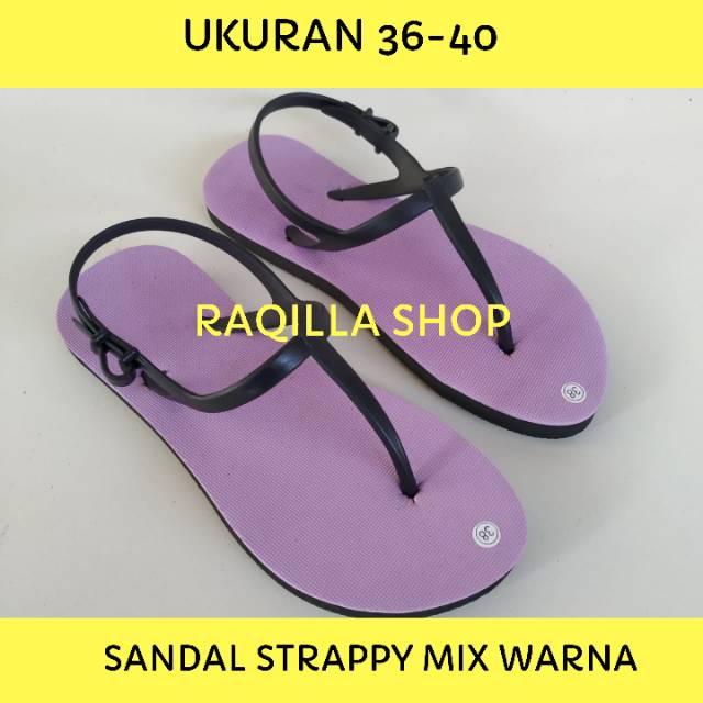 Sandal Strappy Boloni Pataya MIX WARNA / flipper MIX WARNA / Jepit strappy mix warna