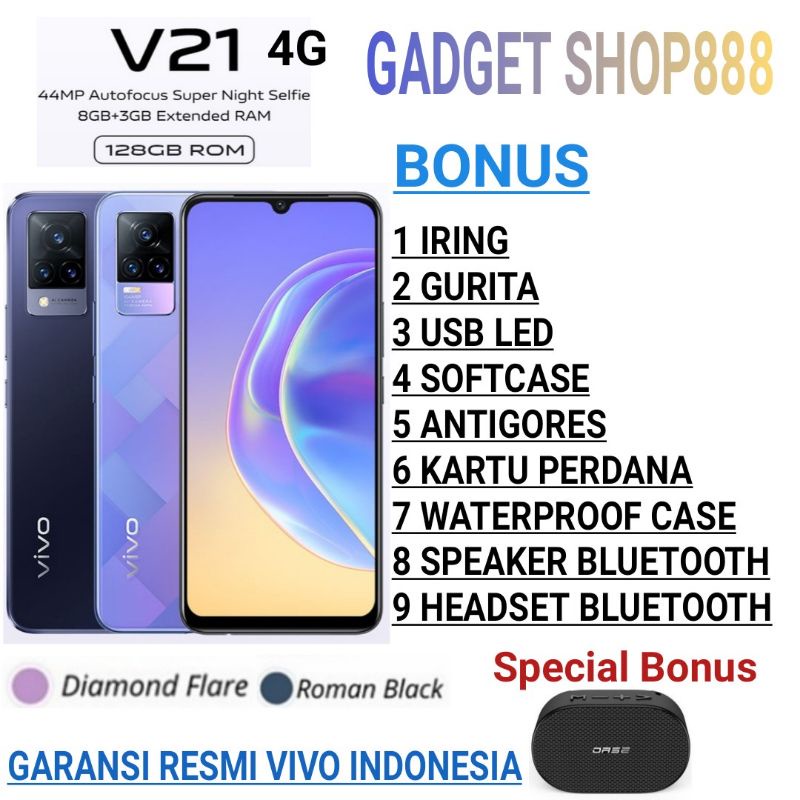 VIVO V21 4G RAM 8/128 GB V21 8/256 GB V21 5G | V25E 8/128 | 8/256 GB GARANSI RESMI VIVO INDONESIA