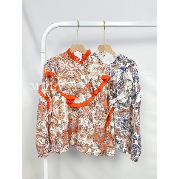 MDLV ~ 2867 FAYOLA RUFFLE TOP BLOUSE IMPORT BLOUSE KOREA BLOUSE PREMIUM ATASAN LENGAN PANJANG FASHION IMPORT