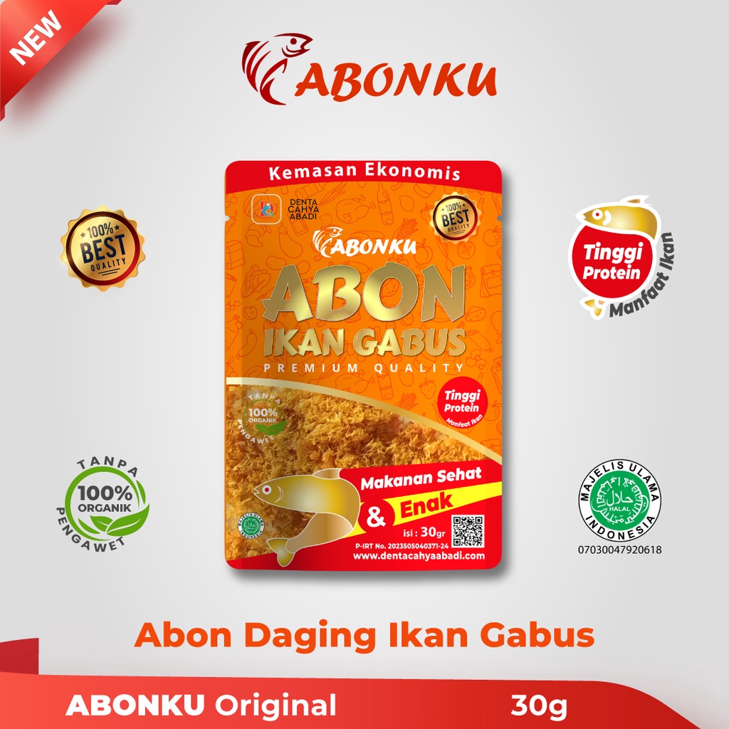 

Abonku, Abon Daging ikan Gabus Alami Tanpa Bahan Pengawet (30 gram)