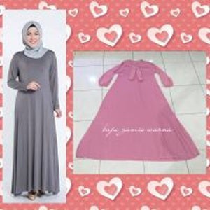 Busana Muslim/Baju Gamis Wanita Warna/Syari Katun***