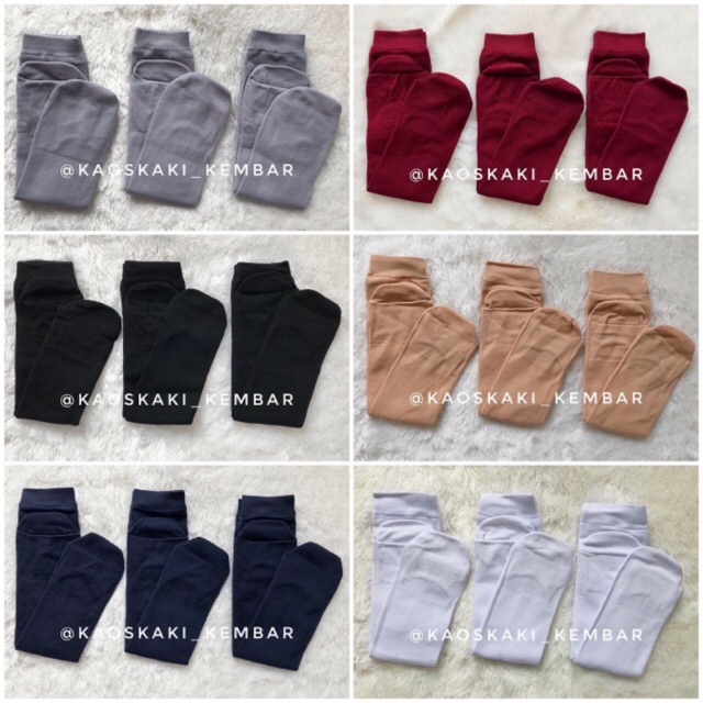 DIKEMAS 12 Pasang Kaos Kaki WUDHU Polos Bahan Nylon