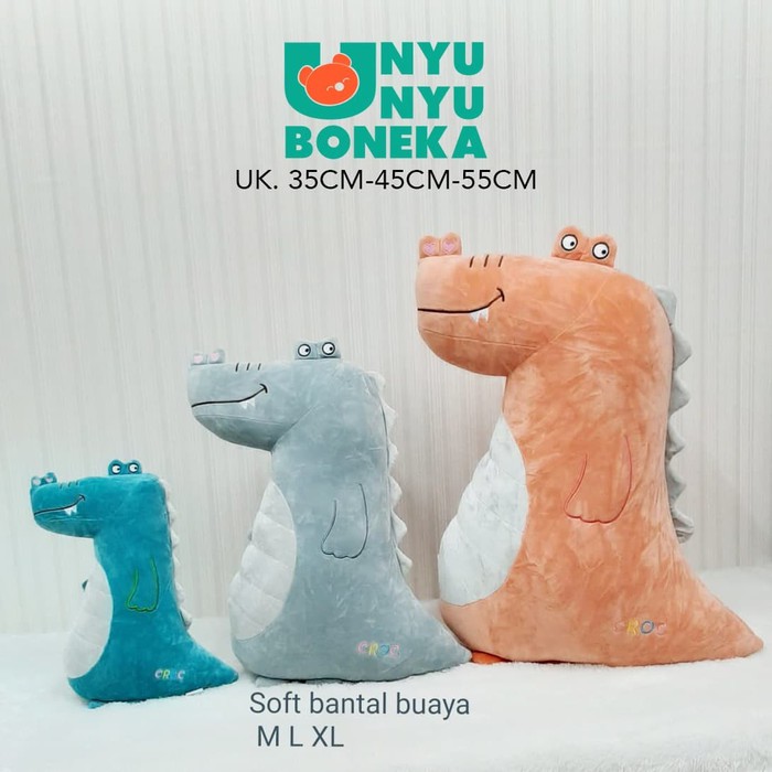 Boneka bantal soft BiG buaya crocodile 60cm impor hamil punggung kantor souvenir kado floris mobil