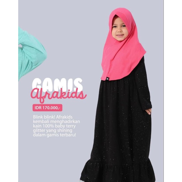 Gamis Afrakids Black Glitter GA013