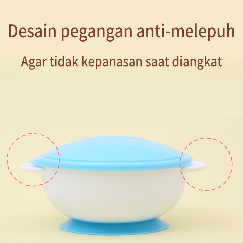 Mangkuk Pengisap Bayi Set Mangkuk Perjalanan dengan Penutup Mangkuk Makan Bayi Suplemen Anak Mangkuk Pengisap Belajar Makan Mangkuk Pelatihan Aman dan Ramah Lingkungan