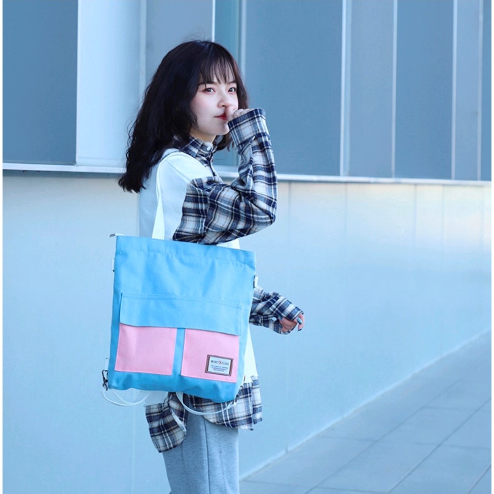 Twenty Bag - Tas Tote Bag Wanita Resleting Terbaru 2022 Aesthetic Kekinian Motif Carakter LIVING SAKURA Korea Style Multifungsi