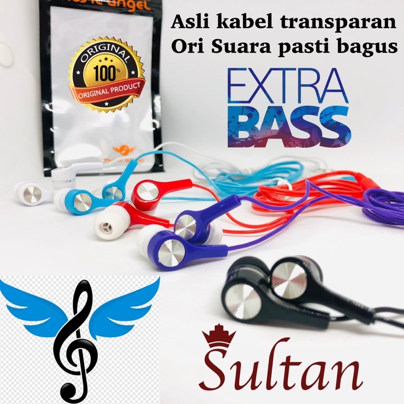 HANDSFREE MUSIK ANGEL KABEL TRANSPARAN SUARA LEBIH NGEBASS PROMO SEN