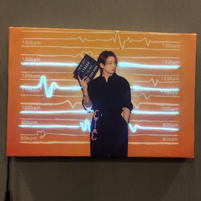 Neon frame el wire Jungkook - neon custom - dekorasi kamar lampu hias