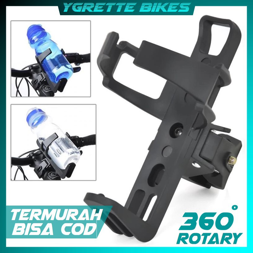 YGRETTE Bicicleta Holder Botol Minum Sepeda MTB 360 Degree Rotating - ET235 - Black