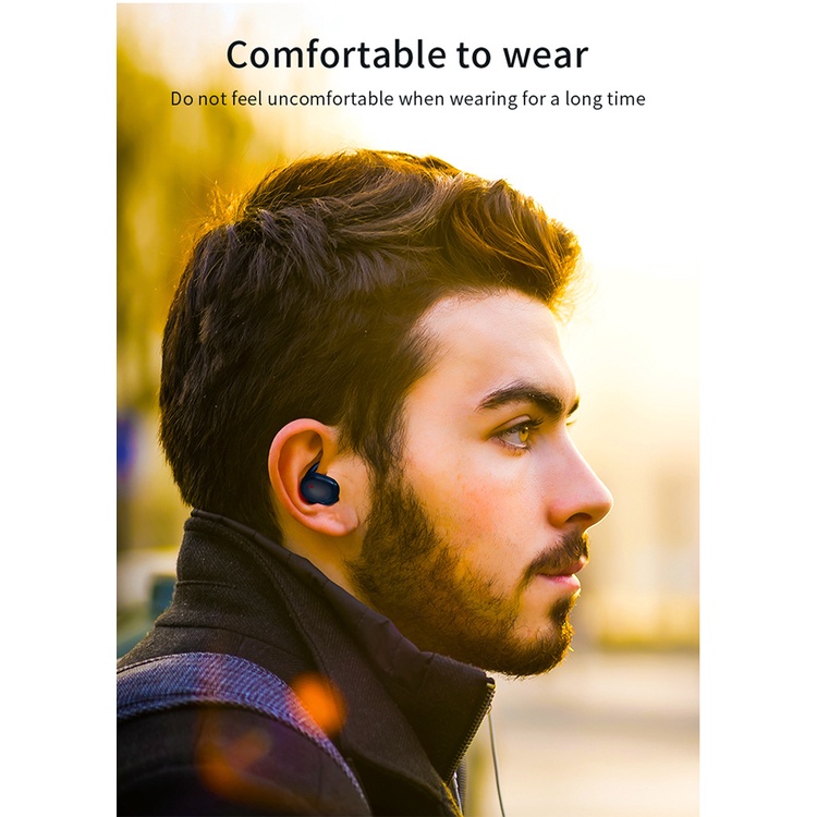 New TWS Earphone Headset Bluetooth Wireless V5.0 Touch Model Support Music Dan Call Function Lengkap Dengan Mic Untuk Pengguna Android Iphone-5