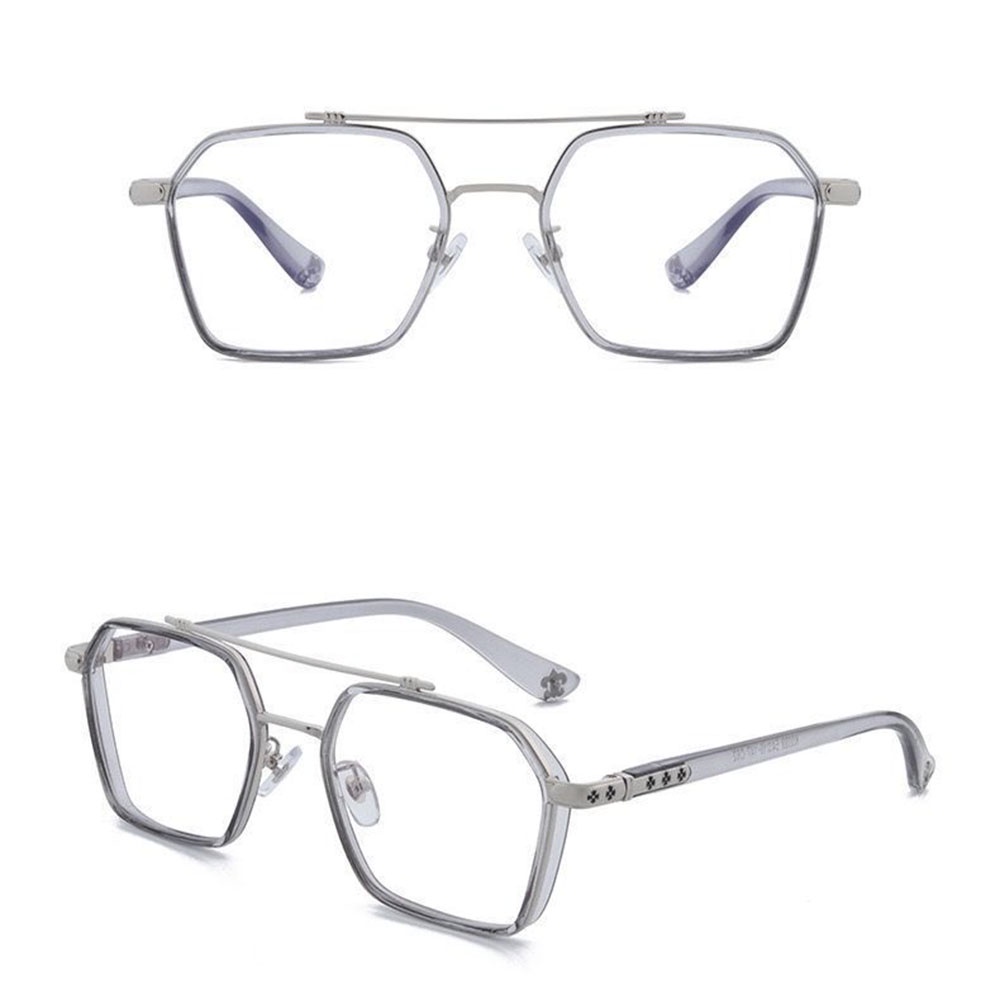 【COD Tangding】Double Ancient Blue Light Flat Glasses Frame Men Fashion Sunglasses Finished Glasses Female