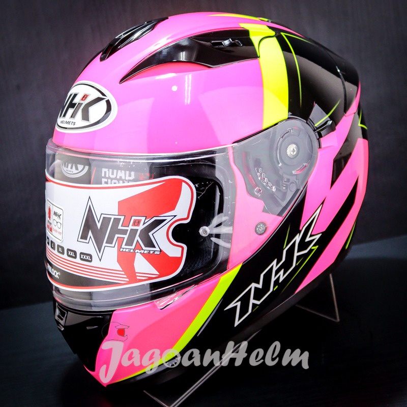 NHK HELM GP PRIME PENZA | PINK FLUO YELLOW | DOUBLE VISOR