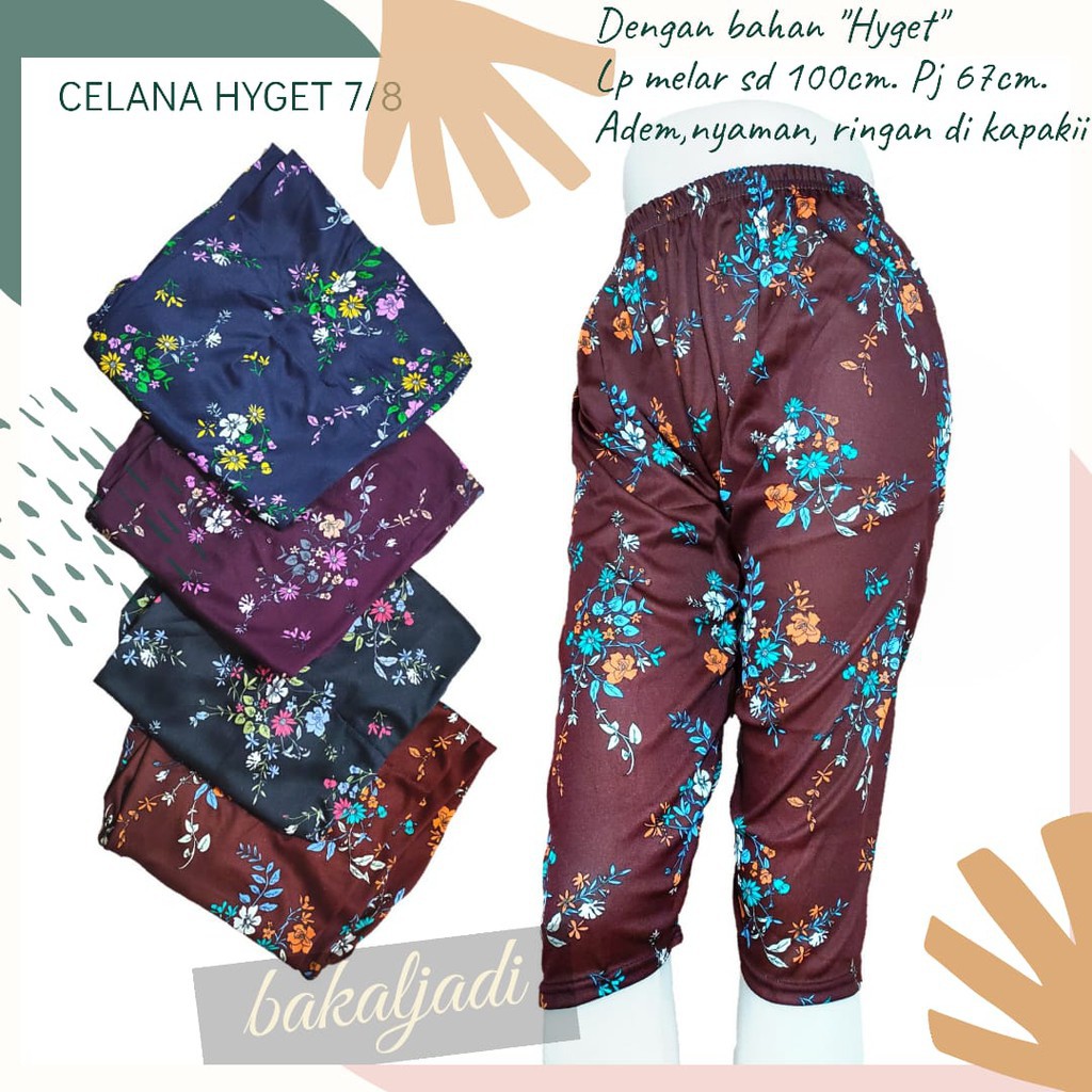 Celamis Hyget Panjang Wanita Polos Motif Bunga Dalaman Muslimah Hits