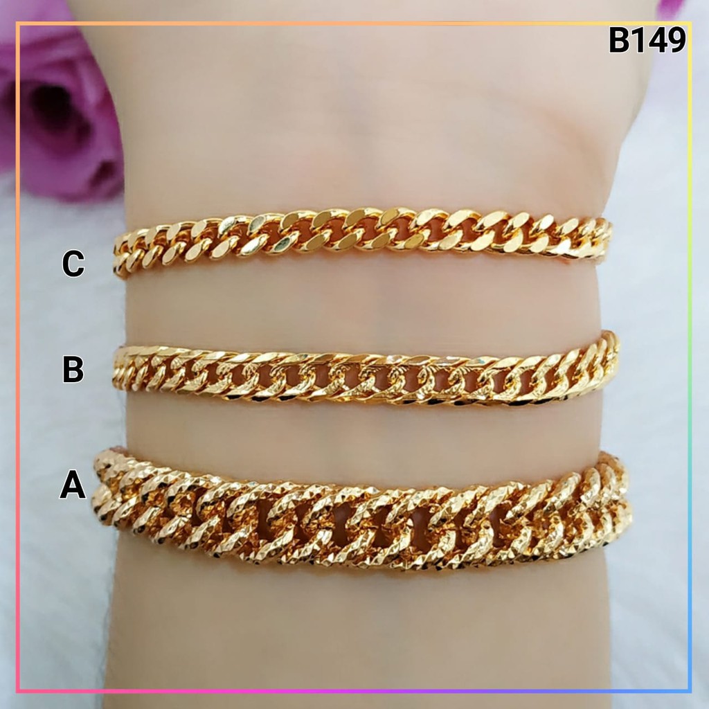 Gelang xuping gelang dewasa rantai polos lapis emas gold B149