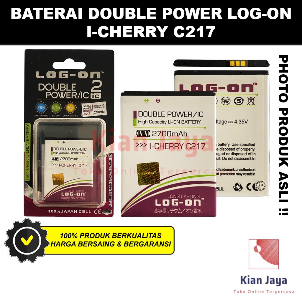 Baterai Double Power Log-on Hp i-Cherry C217 Batre Batrai Battery icherry Original Logon