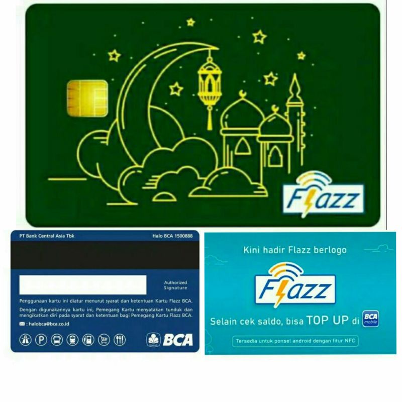 Kartu eTOLL Flazz BCA Gen2 / Gen 2 Limited Edition Lebaran Masjid Hijau ORI /Like eTOLL eMONEY Tapcash or Brizzi