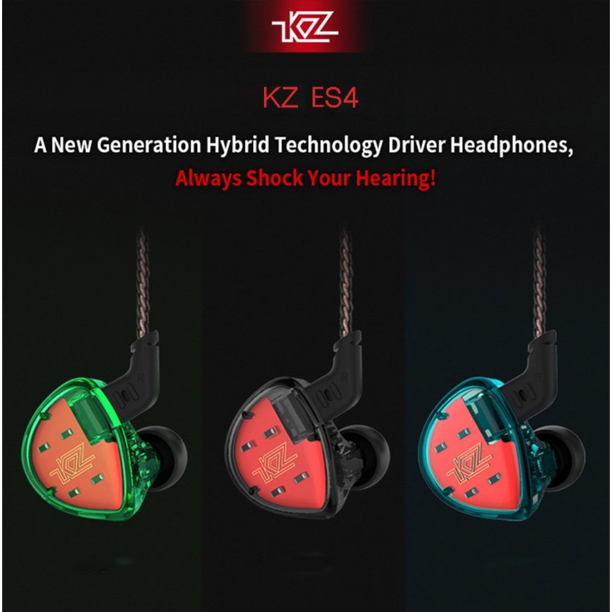 KZ-ES4 Knowledge Zenith Earphone 1 BA and 1DD