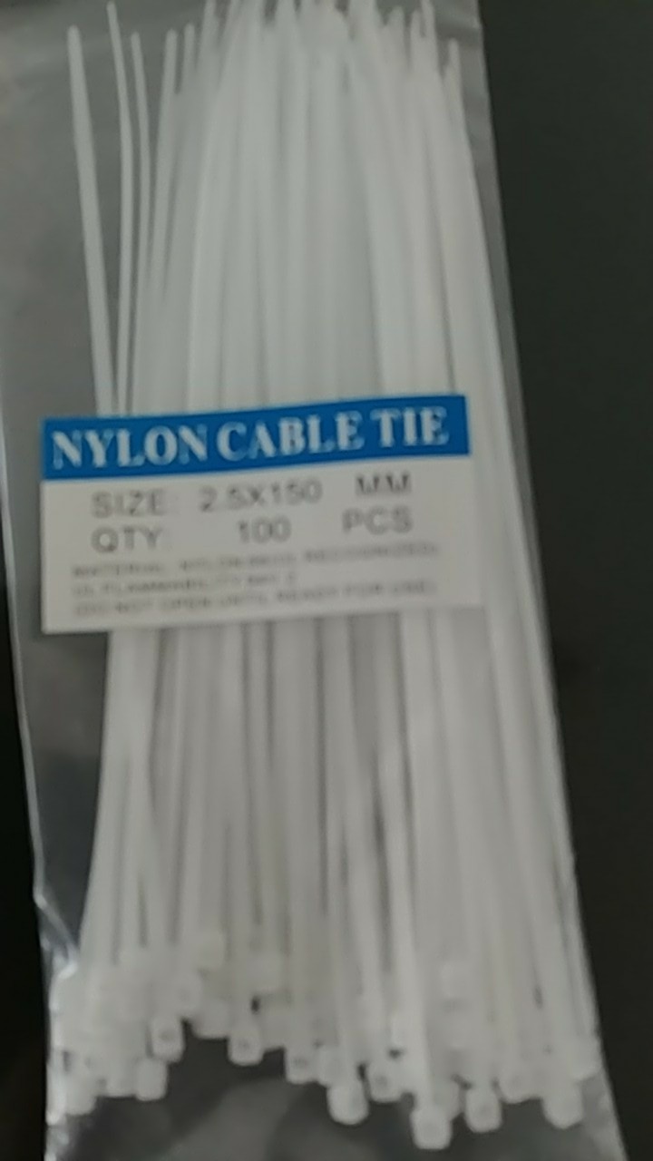 Kabel Ties / Kabel Tish 2.5x150 Mm 15cm Hitam Putih 100 Pc Isi 100pcs