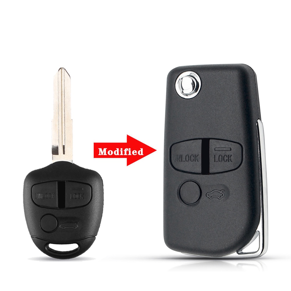 Casing Kunci Remote Mobil Lipat 2 Tombol Modifikasi Untuk Mitsubishi Attrage Mirage G4 Triton Xpander Pajero Xpander Lancer ASX Storm Kuda Outlander L200