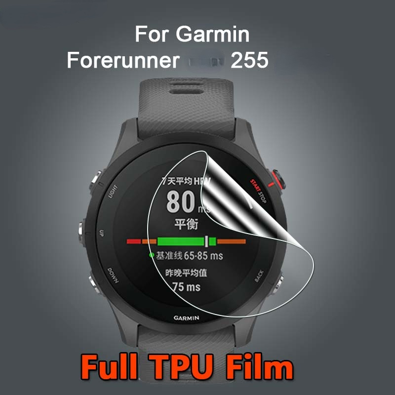 Film Pelindung Layar Hydrogel Bahan TPU Lembut Bening Untuk Garmin Forerunner 255 / 2.5D