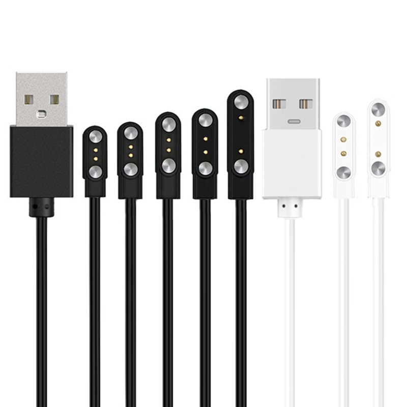 Btsg 2pin Kabel Charge Kuat USB Charging Line Cord Tali Warna Hitam Putih Untuk Jam Tangan Pintar Universal