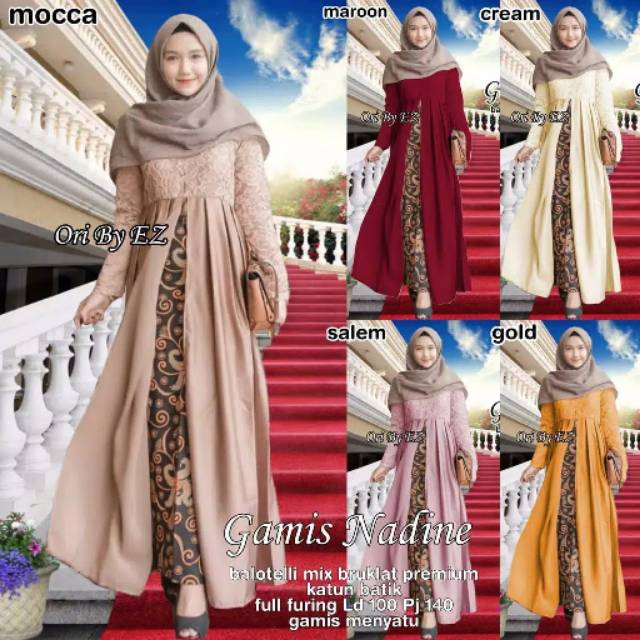 DRESS MUSLIM 2021 // TIARA MAXY GAMIS TERBARU 2021/BAHAN VELVET MIX BRUKAT/AKSEN MUTIARA 3 WARNA/GAMIS