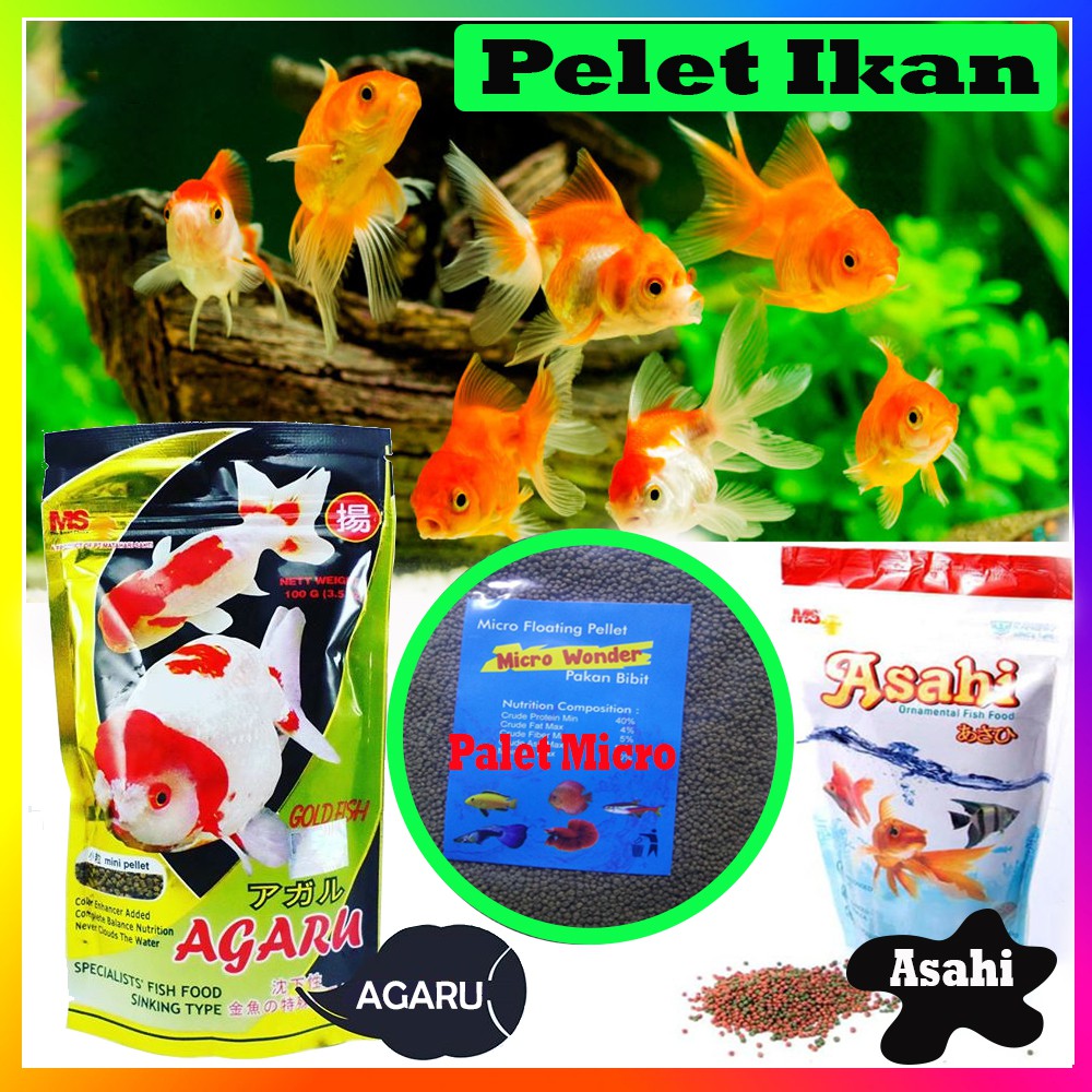 AGARU / ASAHI Pakan Makanan IKAN Pelet Ikan Hias Mas Koki CUPANG FISH FOOD Aquarium PELET MIKRO