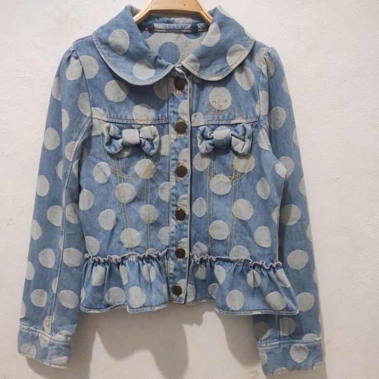 Jaket Jeans Polkadot Anak brand Emily Temple (preloved)