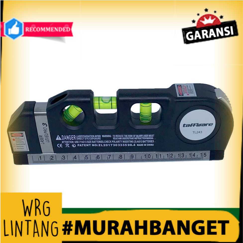 

Taffware LEVELPRO3 Penggaris Laser Horizontal 250CM + Waterpass