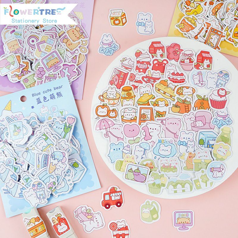 

1 pcs sticker bear kawai journal nontransparany