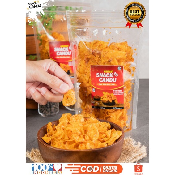 

Snack Candu Kripset Pedas Jeruk Kripik Singkong Pedas Tipis 100Gram