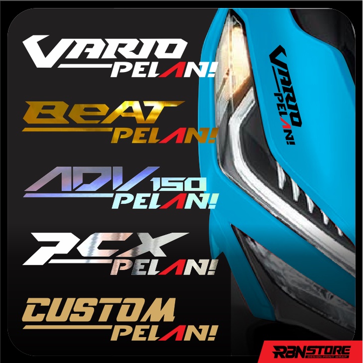 STIKER VARIASI PELAN ! MOTOR HONDA VARIO, PCX, BEAT, ADV DAN CUSTOM CUTTING STICKER HOLOGRAM DAN WARNA SOLID