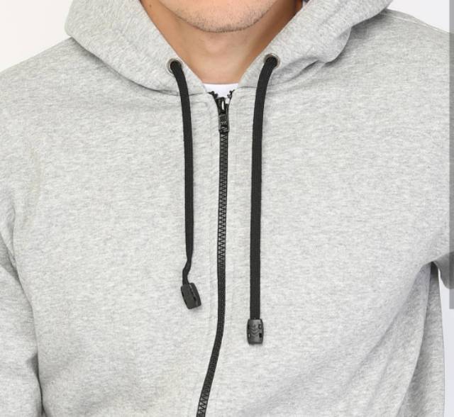 Jaket Sweater Polos Pria Wanita Hoodie ZIPPER Abu Misty Disrto murah