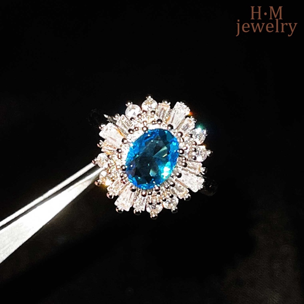 Cincin Berlian Sapphire Argyle Pink Bahan S925 Silver Untuk Pertunangan