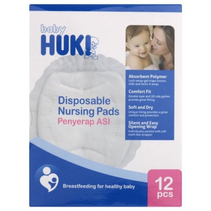 Huki Breast pads isi 12pcs Baby huki breastpad disposable nursing pads travel size
