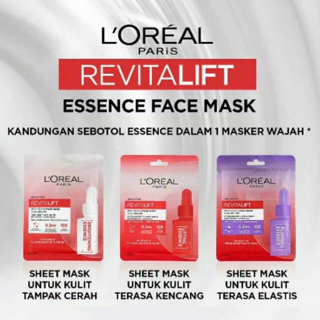 LOREAL SHEET MASK / LOREAL ESSENCE FACE MASK / MASKER WAJAH LOREAL